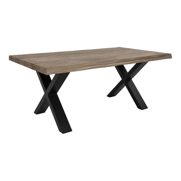 Table basse en chêne fumé avec bord ondulé 70 x 120 x 50 cm