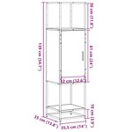 vidaXL Buffet haut chêne fumé 35 5x35x139 cm bois d'ingénierie métal