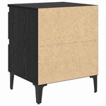vidaXL Cabinet de chevet avec tiroir 2 Pièces Chêne noir 40 x 35 x 50 cm