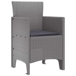 vidaXL Chaise de jardin 4 Pièces Gris clair 53 x 49 x 85 cm PP