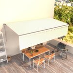 vidaXL Auvent manuel rétractable avec store 6x3 m Crème