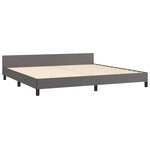 Vidaxl cadre de lit avec tête de lit gris 200x200 cm similicuir