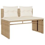 vidaXL Salon de jardin avec coussins 4 Pièces beige résine tressée