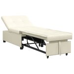 vidaXL Canapé-lit 3-en-1 en velours crème