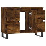 vidaXL Armoire salle de bain chêne fumé 80x33x60cm bois d'ingénierie