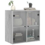 vidaXL Armoire murale avec portes en verre sonoma gris 68x37x68 5 cm