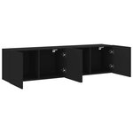 vidaXL Meubles TV muraux 2 Pièces noir 80x30x41 cm