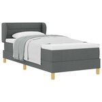 vidaXL Lit à ressorts avec matelas Gris foncé 80 x 200 cm tissu