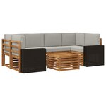 vidaXL Ensemble de canapés d'extérieur 7 Pièces Naturel et gris clair