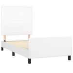 vidaXL Cadre de lit avec tête de lit Blanc 90x200 cm Similicuir