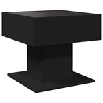 vidaXL Table basse avec LED noir 50x50x45 cm bois d'ingénierie