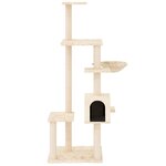vidaXL Arbre à chat avec griffoirs en sisal Crème 142 cm