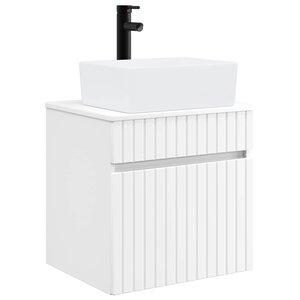 vidaXL Meuble de lavabo mural Blanc 49 x 41 x 63 cm Bois d'ingénierie