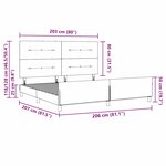vidaXL Cadre de lit avec tête de lit Noir 200 x 200 cm tissu