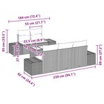 vidaXL Ensemble de canapé de jardin 6 Pièces Marron polyrotin