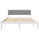 vidaXL Cadre de lit avec tête de lit Blanc et gris clair 140 x 190 cm