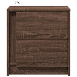 vidaXL Armoire de chevet et lumières LED chêne marron bois ingénierie