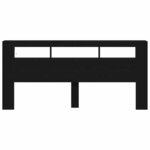 vidaXL Tête de lit LED avec étagère Chêne noir 220 x 18 5 x 103 5 cm