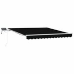 vidaXL Auvent Rétractable Noir 350 x 250 cm Tissu et acier
