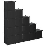 vidaXL Cubes de rangement 15 Pièces Noir PP