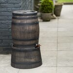Nature Support de baril d'eau de pluie aspect de bois 45x28 5cm Marron
