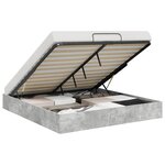 vidaXL Cadre de lit ottoman Gris béton 160 x 200 cm Bois d'ingénierie