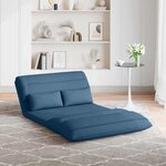 vidaXL Fauteuil de sol ajustable Bleu Tissu