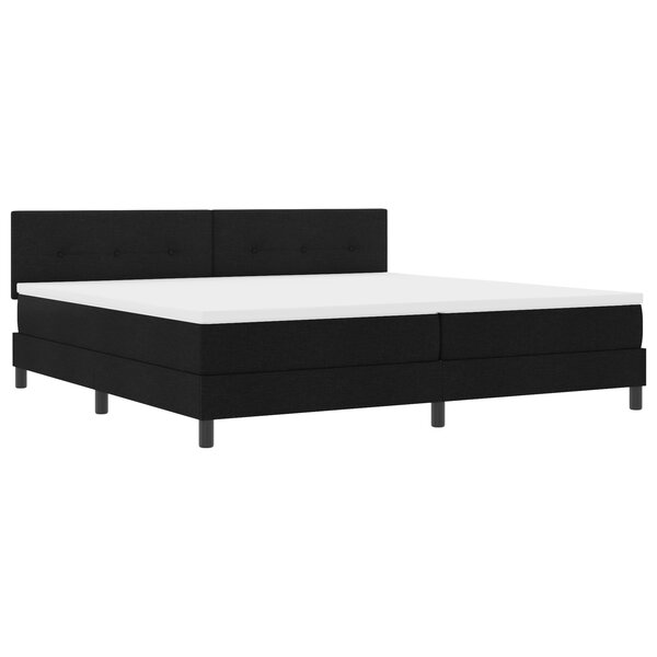 vidaXL Lit à ressort avec matelas et lumière LED noire 200x200 cm tissu