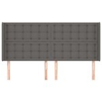 vidaXL Tête de lit avec oreilles Gris 183x16x118/128 cm Similicuir