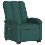 vidaXL Fauteuil inclinable de massage Vert foncé Tissu