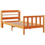 vidaXL Cadre de lit avec tête de lit cire marron 90x200 cm bois de pin