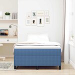 vidaXL Cadre de lit Bleu 120 x 190 cm Tissu en velours côtelé