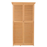 Armoire de jardin abri jardin remise pour outils sur pied dim. 87L x 47l x 160H cm 2 étagères portes persienne toit bitumé étanche bois massif pin pré-huilé