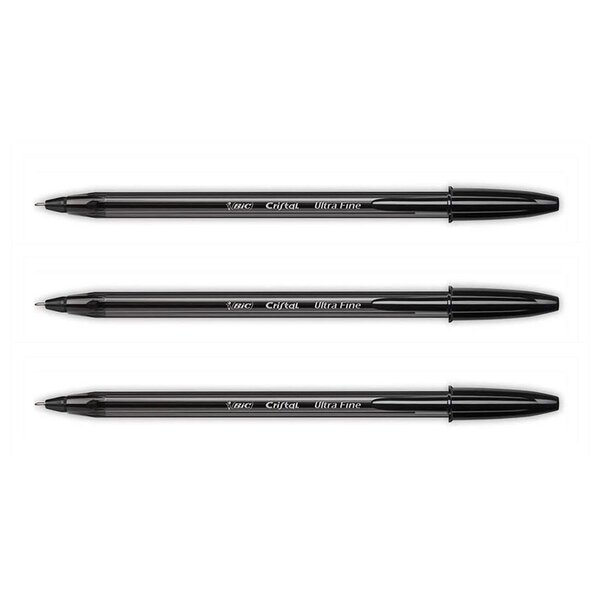 Stylo Bille Cristal Exact Pointe Ultra Fine Noir x 3 BIC