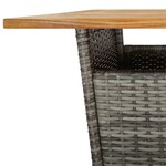 vidaXL Ensemble de bar de jardin 3 Pièces et coussins gris résine tressée