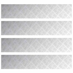 vidaXL Plaques à damier 4 Pièces Argent 100 x 20 cm Aluminium