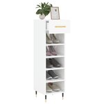 vidaXL Armoire à chaussure Blanc brillant 30x35x105 cm Bois ingénierie