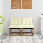 vidaXL 2 Pièce Canapé du milieu extérieur