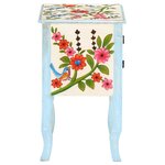 vidaXL Table de chevet peinte à la main 40x30x50 cm Bois de manguier