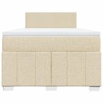 vidaXL Sommier à lattes de lit avec matelas crème 120x190 cm tissu