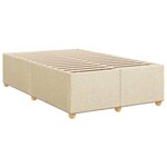 vidaXL Sommier à lattes de lit avec matelas Crème 120x200 cm Tissu