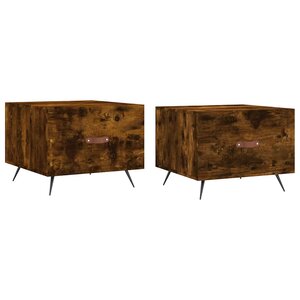 vidaXL Tables basses 2 Pièces chêne fumé 50x50x40 cm bois d'ingénierie