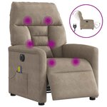 vidaXL Fauteuil inclinable de massage électrique taupe