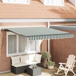 vidaXL Auvent Rétractable Vert et blanc 300 x 250 cm
