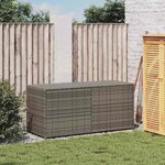 vidaXL Boîte de rangement de jardin gris 283L résine tressée