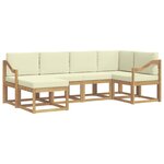 vidaXL Ensemble de canapés d'extérieur 6 pc Blanc et crème Polyester