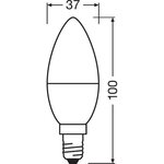 Osram ampoule led flamme dépolie avec radiateur 5 5w=40 e14 chaud