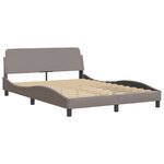 vidaXL Cadre de lit avec LED sans matelas taupe 140x190 cm tissu