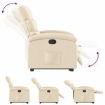 vidaXL Fauteuil inclinable Crème Tissu