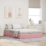 vidaXL Cadre de lit ottoman avec stockage Rose 140 x 190 cm Velours
